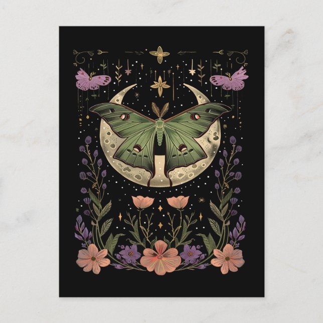  Gothic night sky illustration Postcard (Front)