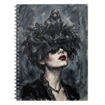 Gothic Notebook: Woman with Raven