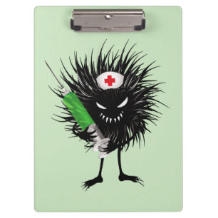 Gothic Nurse Funny Evil Creature Character Clipboard