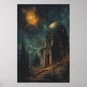 Gothic Observatory Space Printable Dark Fantasy Poster