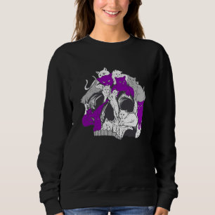Gothic Occult Ace Cat Asexual Flag LGBQA Asexualit Sweatshirt