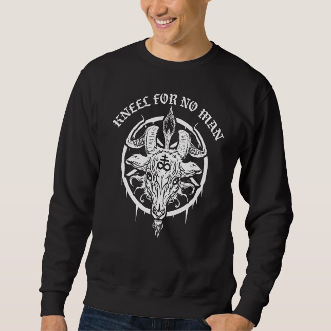 Gothic Occult Satanic Pentagram Leviathan Cross Ba Sweatshirt (Front)