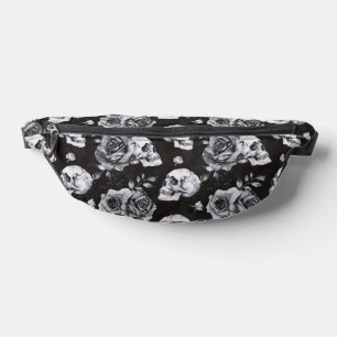 Gothic Occult Skull and Roses Bum Bags