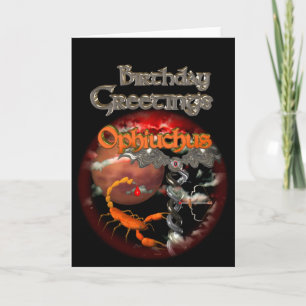 Gothic Ophiuchus Zodiac Birthday by Valxart Card