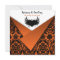 Gothic Orange and Black Damask Wedding Invitation