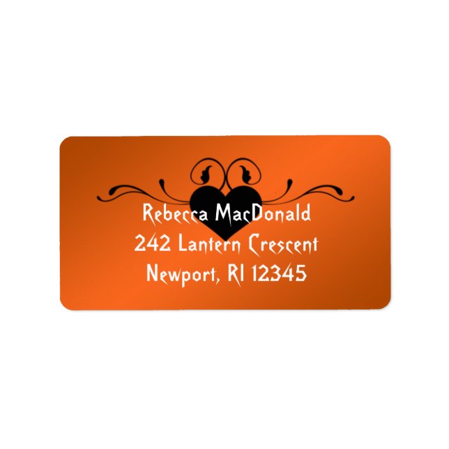 Gothic Orange, Black Return Address Label (Front)
