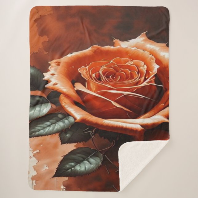 Gothic Orange Rose Blanket (Front)