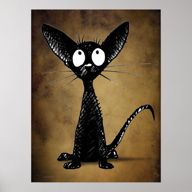Gothic Oriental Black Cat Poster (Front)