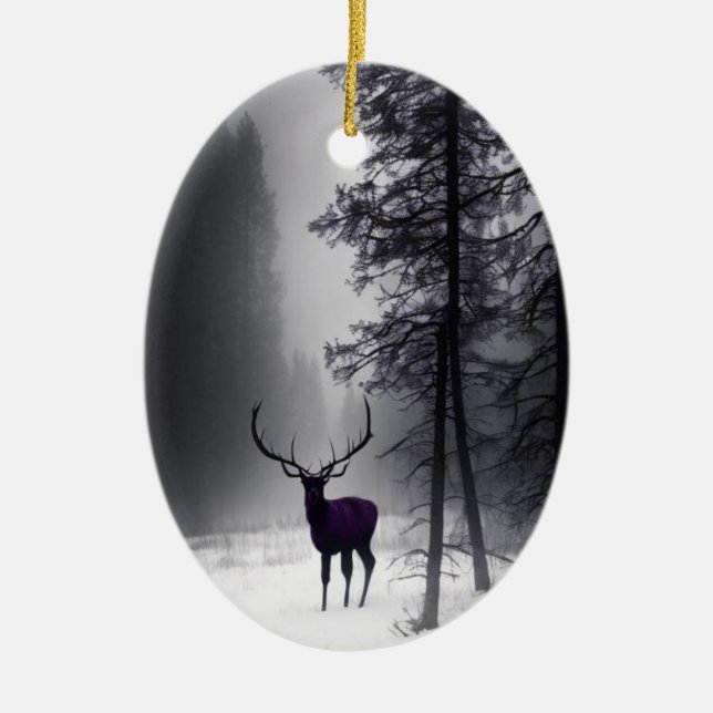 Gothic Ornament Elk in Woods (Front)