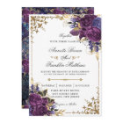 Gothic Ornate Dark Purple Floral Gold Wedding