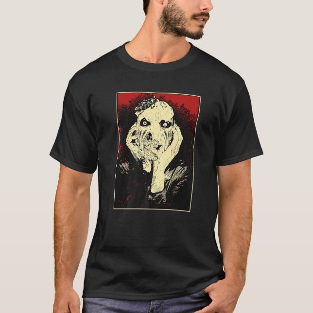 Gothic Pagan Devil Satan Occult Horror Spooky Hall T-Shirt (Front)