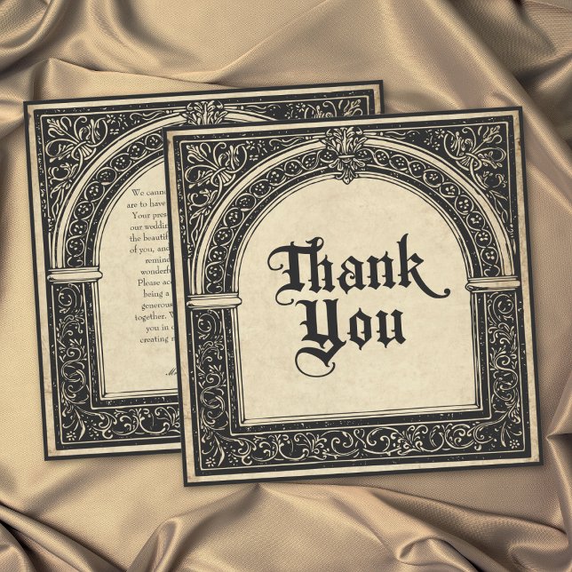 Gothic Parchment Medieval Until Death Thank You Card (Gothic Parchment Medieval Until Death Wedding Thank You Card)