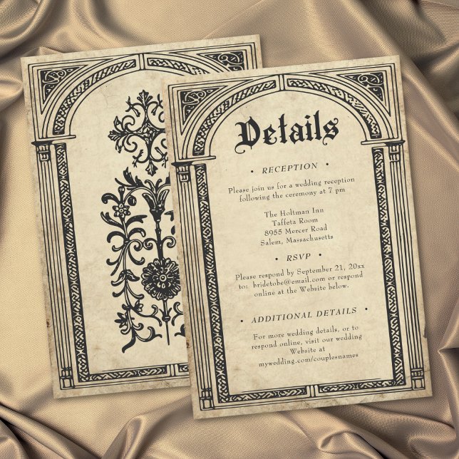 Gothic Parchment Medieval Until Death Wedding Enclosure Card (Gothic Parchment Medieval Until Death Wedding Enclosure Card)