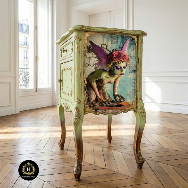 Gothic Paris Pink Wings Gargoyle Decoupage  Tissue Paper (Creator Uploaded)