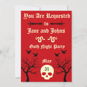 Gothic Party Printable  Invitation