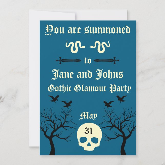 Gothic Party Printable  Invitation (Front)