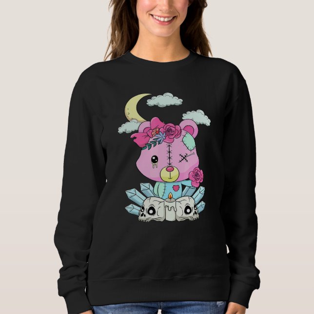 Gothic Pastel Teddy Bat Creepy Voodoo 1 Sweatshirt (Front)
