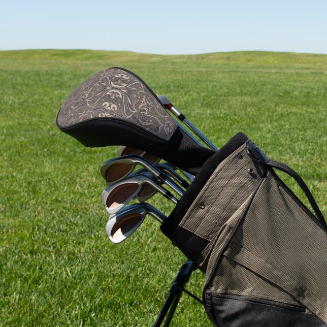 Gothic Pattern Black Golf Head Cover (In Situ)