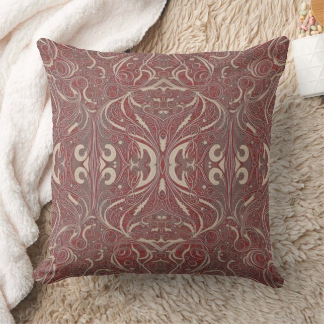 Gothic Pattern Red Cushion (Blanket)