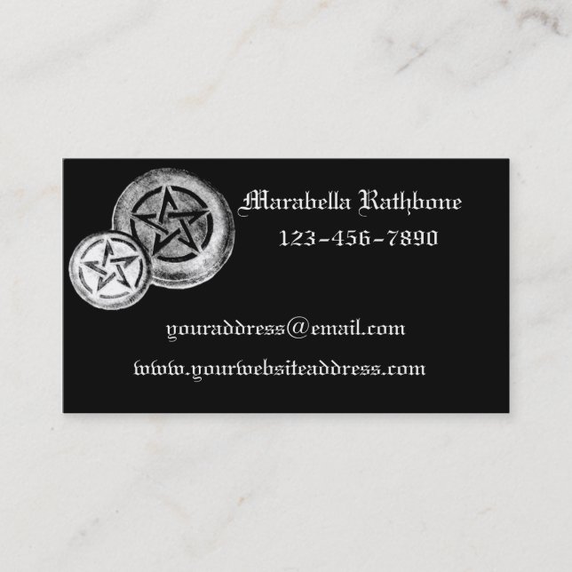 Gothic Pentacles Business Card (Front)