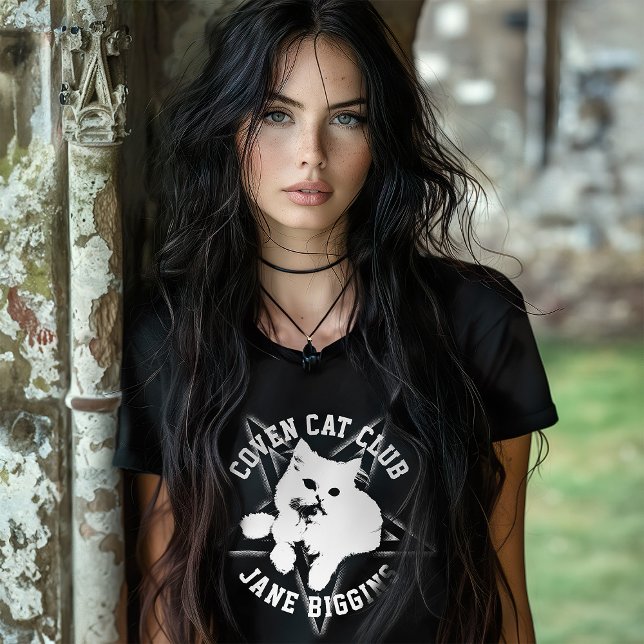 Gothic Pentagram Kitten Coven Club T-Shirt (Creator Uploaded)