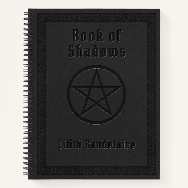 Gothic Pentagram Personalised Book of Shadows (Front)