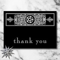 Gothic Pentagram Star Black White Wedding