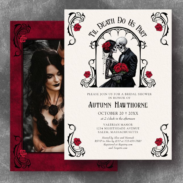 Gothic Photo Til Death Bridal Shower Invitation (Creator Uploaded)