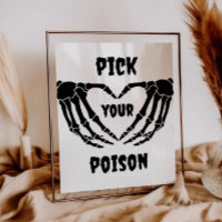 Gothic Pick your Poison Halloween Baby Shower Sign