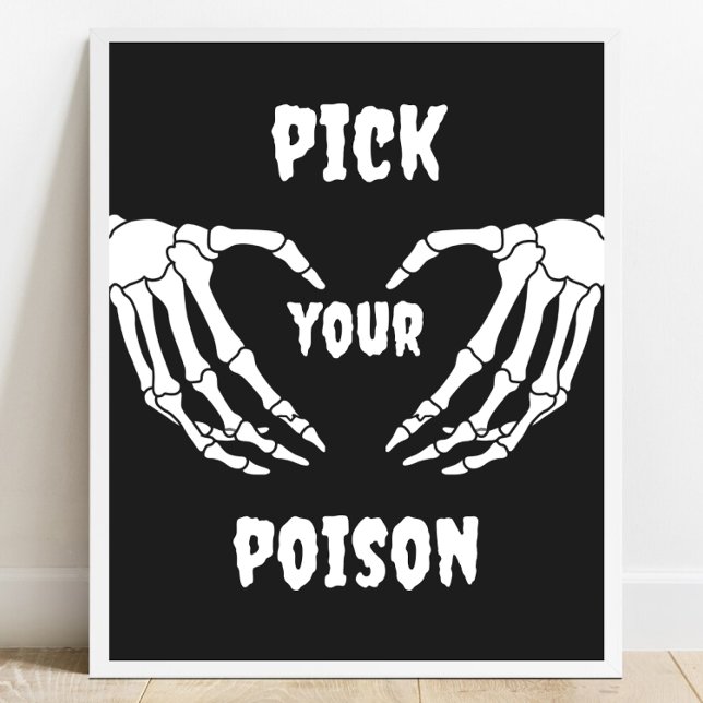 Gothic Pick your Poison Halloween Baby Shower Sign (Creator Uploaded)