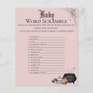 Gothic Pink Baby Word Scramble Baby Shower Game
