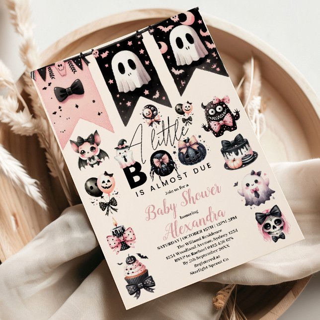 Gothic Pink Halloween Baby Shower Invitation (Creator Uploaded)