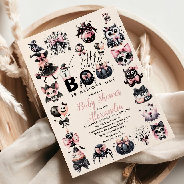 Gothic Pink Halloween Baby Shower Invitation (Creator Uploaded)