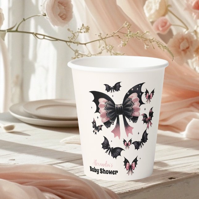 Gothic Pink Halloween Baby Shower Paper Cups (Creator Uploaded)