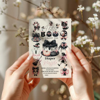 Gothic Pink Halloween Baby Shower Raffle Diapper