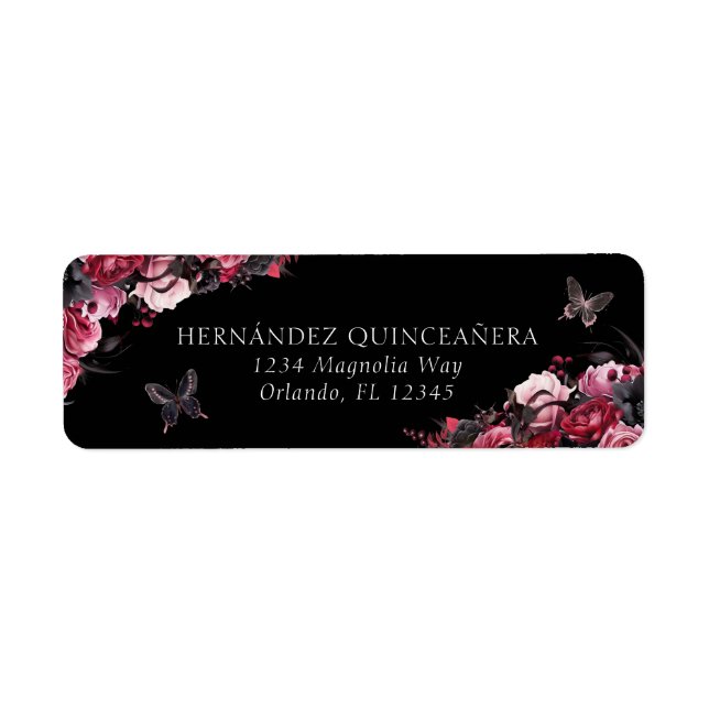 Gothic Pink Red & Black Moody Quinceañera (Front)