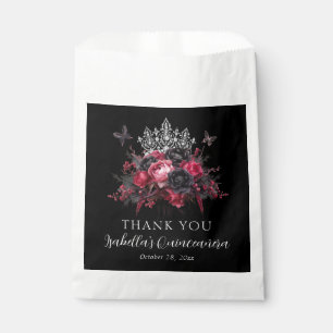Gothic Pink Red & Black Moody Quinceañera Favour Bags