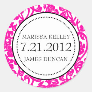 Gothic Pink & White Flourish Envelope Seals