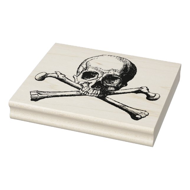 Gothic Pirate Skull and Crossbones Rubber Stamp (Stamp)
