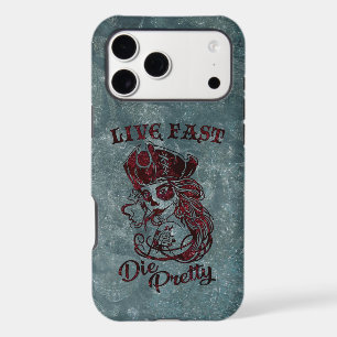 Gothic Pirate Skull Woman Live Fast Die Pretty