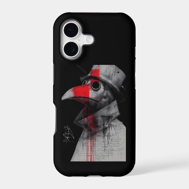 Gothic Plague Doctor Trash Polka Phone Case (Back)