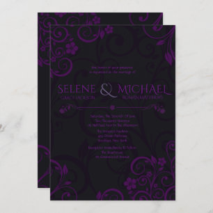 Gothic Plum Wedding Invitations