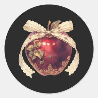 Gothic Poison Apple Dark Romance Halloween Classic Round Sticker