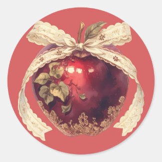 Gothic Poison Apple Dark Romance Halloween Classic Round Sticker