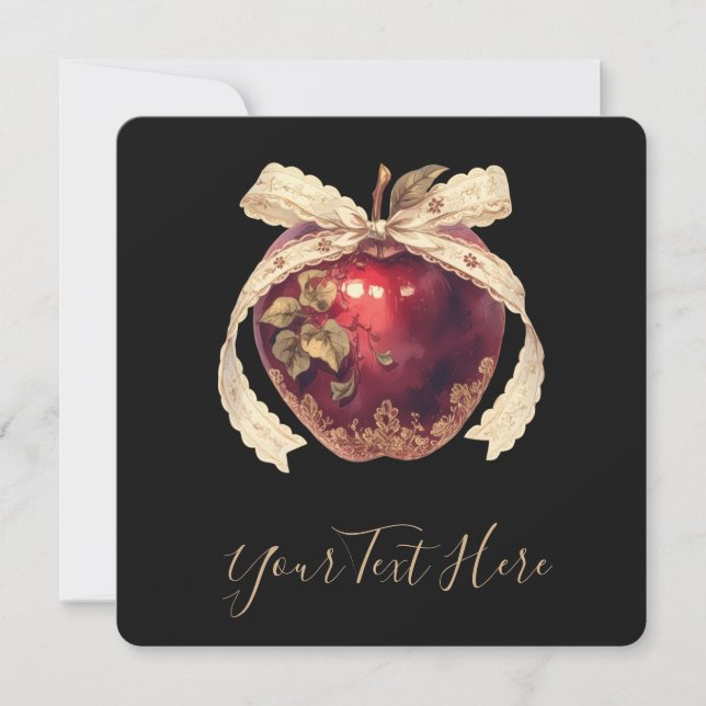 Gothic Poison Apple Dark Romance Halloween Invitation (Front)