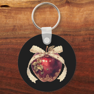 Gothic Poison Apple Dark Romance Halloween Key Ring