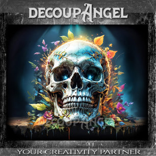 Gothic Pop Skull - Decoupage - Tissue Paper