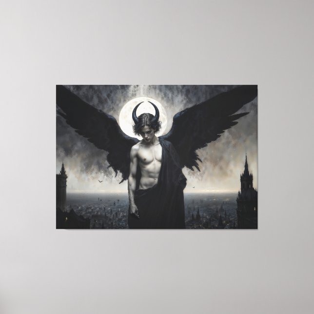 Gothic Portrait of Lord Lucifer Canvas Print (Front)