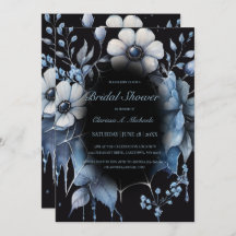 Gothic Powder Blue Floral Spider Web Bridal Shower