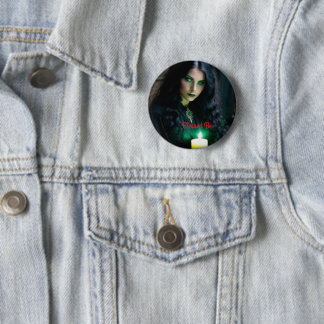 Gothic Pretty Witch, Dark Theme 6 Cm Round Badge